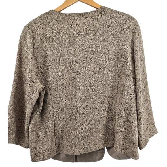 Another Thyme Women's Paisley Floral Jacket 18W 3/4 Sleeve Button Front 100% Pol - Picture 4 of 4